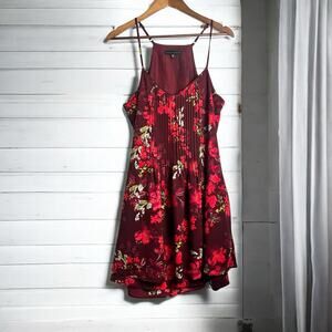 Sanctuary Burgundy Floral Spaghetti Strap Dress Size L